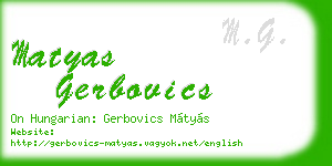 matyas gerbovics business card