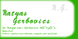 matyas gerbovics business card